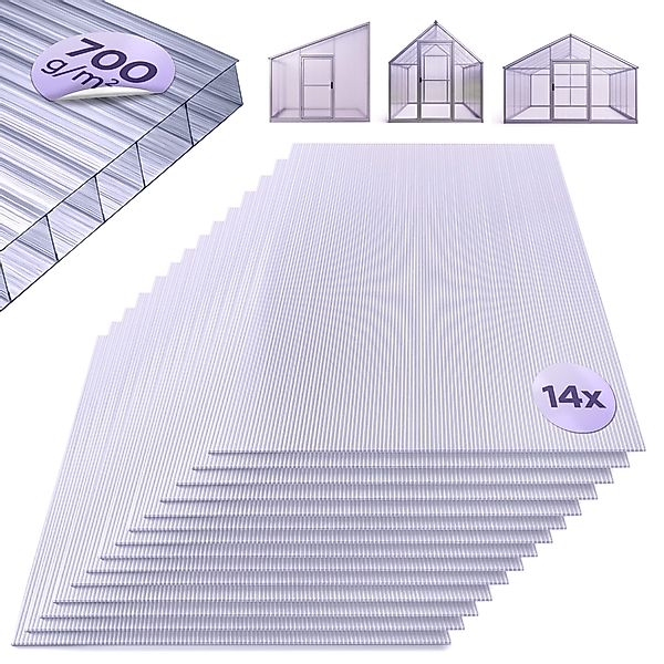 Arebos Hohlkammerplatte Transparent, für Gewächshaus, Carport, günstig online kaufen