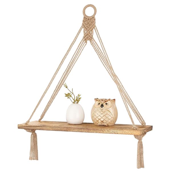 Coonoor Wanddekoobjekt Wandregal, Boho Makramee Holzregal günstig online kaufen