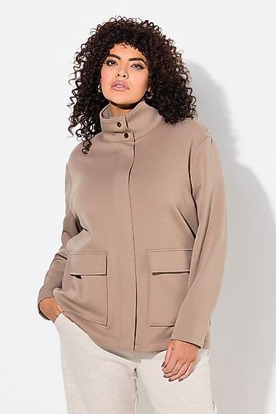 Ulla Popken Sommerjacke Sweatjacke Oversized Stehkragen Langarm günstig online kaufen