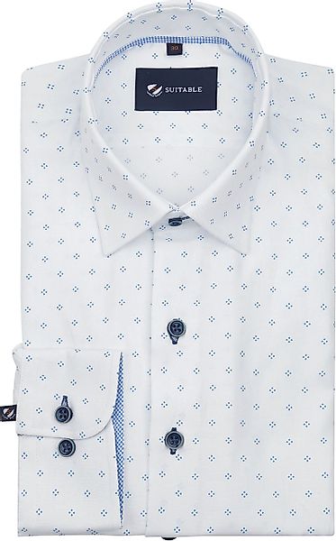 Suitable Hemd Oxford Druck Weiß - Größe 38 günstig online kaufen