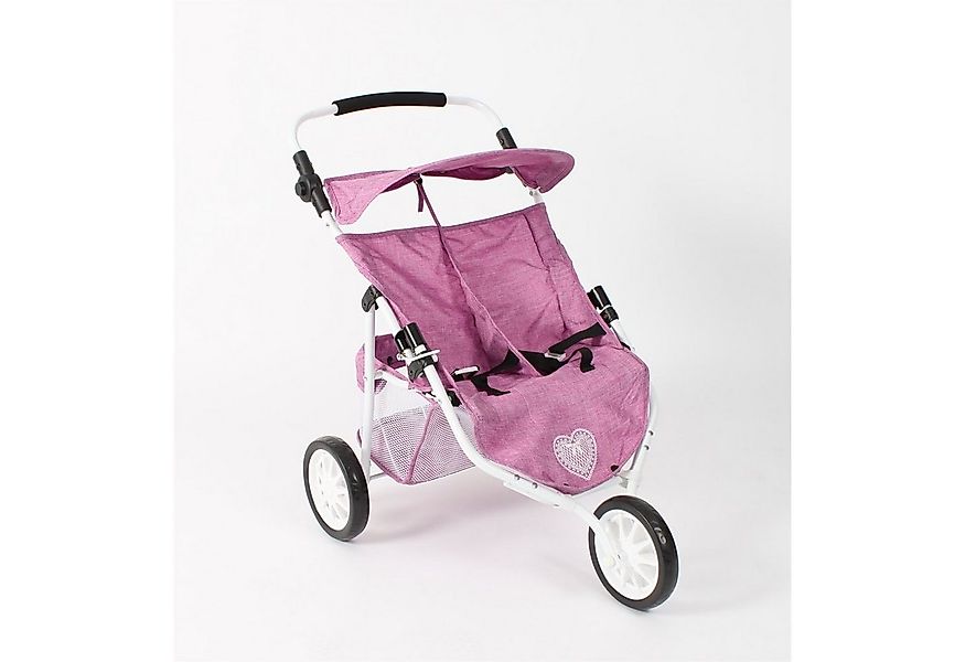 CHIC2000 Puppenwagen 697-62 Zwillings-Jogger Puppenwagen "Jeans pink" günstig online kaufen