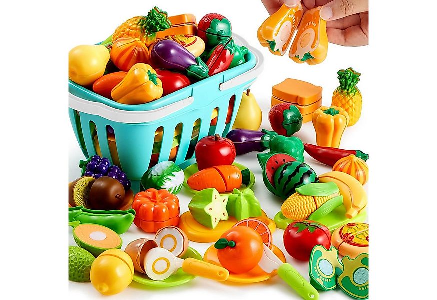 OKWISH Spiellebensmittel 75 Stück Kinder Spielnahrungsset Schneiden Spielen günstig online kaufen