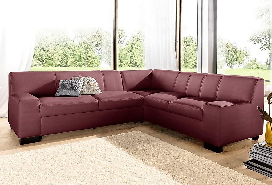 DOMO collection Ecksofa Norma Top, elegant und modern, flache Armlehnen, L- günstig online kaufen