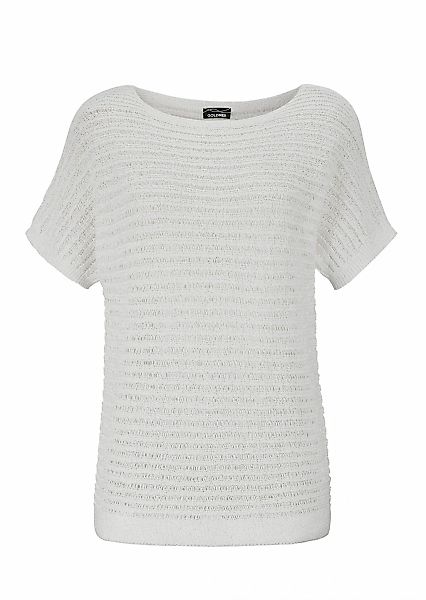 GOLDNER Rundhalspullover "Kurzgröße Kurzarm-Pullover mit Rippen" Rippenbünd günstig online kaufen
