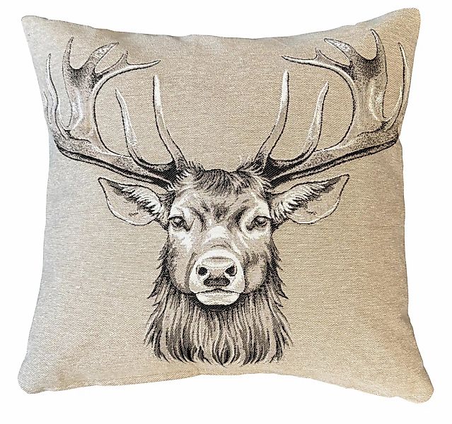 HOME WOHNIDEEN Kissenhülle "CIERVO" ohne Füllung, Gobelin günstig online kaufen