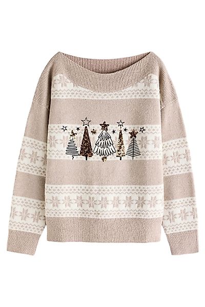 Next Rundhalspullover Weihnachtspullover – Kurzgröße (1-tlg) günstig online kaufen