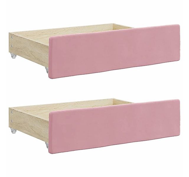 vidaXL Bettschubkasten Bettschubladen 2 Stk. Rosa Holzwerkstoff und Samt günstig online kaufen
