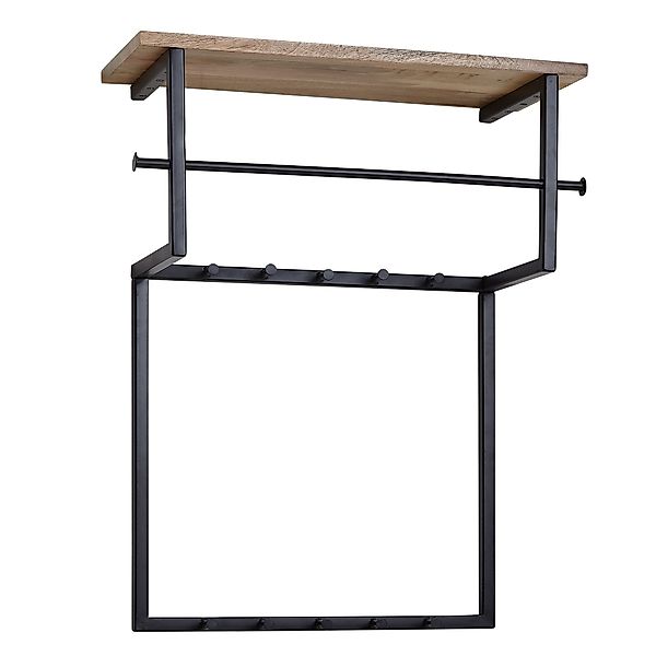 Wohnling Wandgarderobe WL6.452 (Mango Massivholz Metall günstig online kaufen