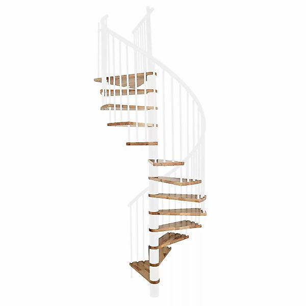 Minka Spindeltreppe Spiral Effect Buche Weiß Ø 140 cm Geschosshöhe bis 305, günstig online kaufen