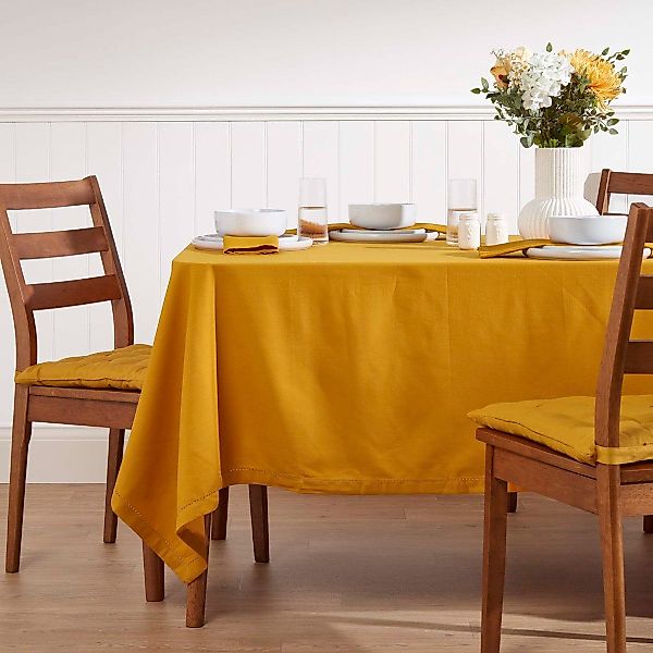 Homescapes Tischdecke Tischdecke senfgelb – 137 günstig online kaufen