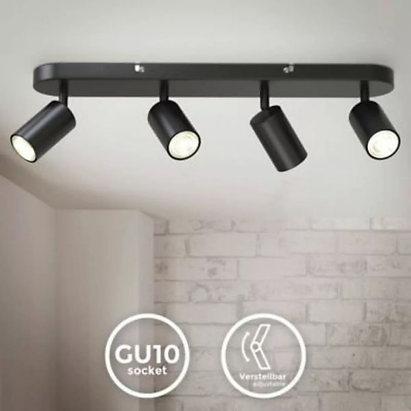 B.K.Licht LED Spotleuchte schwenkbar Retro Schwarz GU10 Deckenlampe Küche F günstig online kaufen