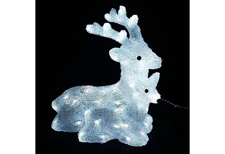 Mojawo Lichtervorhang Acryl Hirsch mit Rehkitz 60 LEDs kaltweiß Außenbeleuc günstig online kaufen