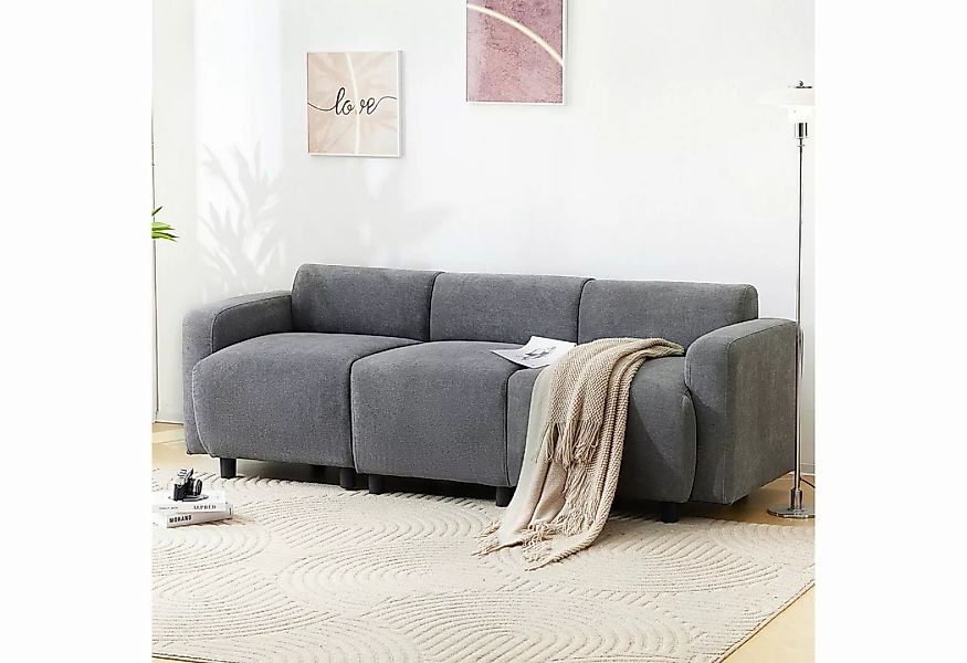 KLAM HOME Sofa 3-Sitzer Sofa mit 2 Zierkissen, Set 1 Teile, Moderne Sofa Po günstig online kaufen