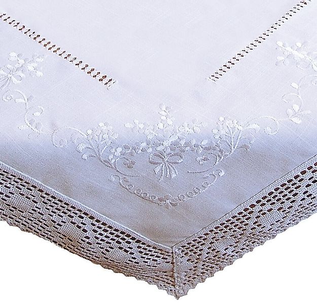 matches21 HOME & HOBBY Tischdecke Tischdecke BRIT Häkelkante & Stick Landha günstig online kaufen