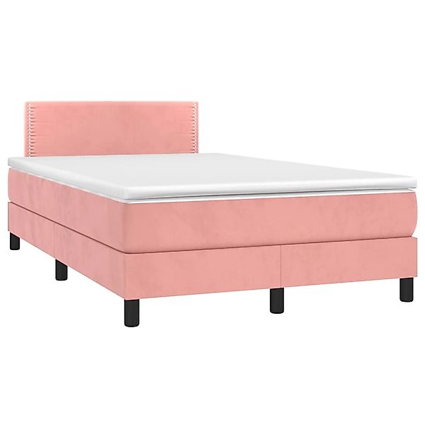 vidaXL Boxspringbett mit Matratze & LED Rosa 120x200 cm Samt 3134338 günstig online kaufen