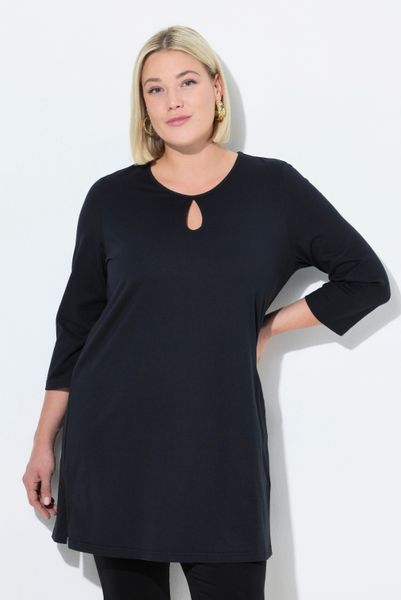 Ulla Popken Longshirt Longshirt A-Linie Rundhalsausschnitt günstig online kaufen