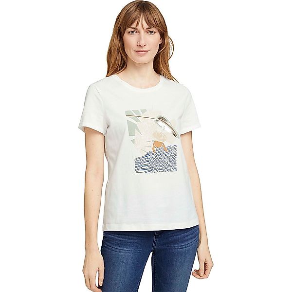 Tom Tailor Kurzärmeliges T-shirt Print M Dove White günstig online kaufen