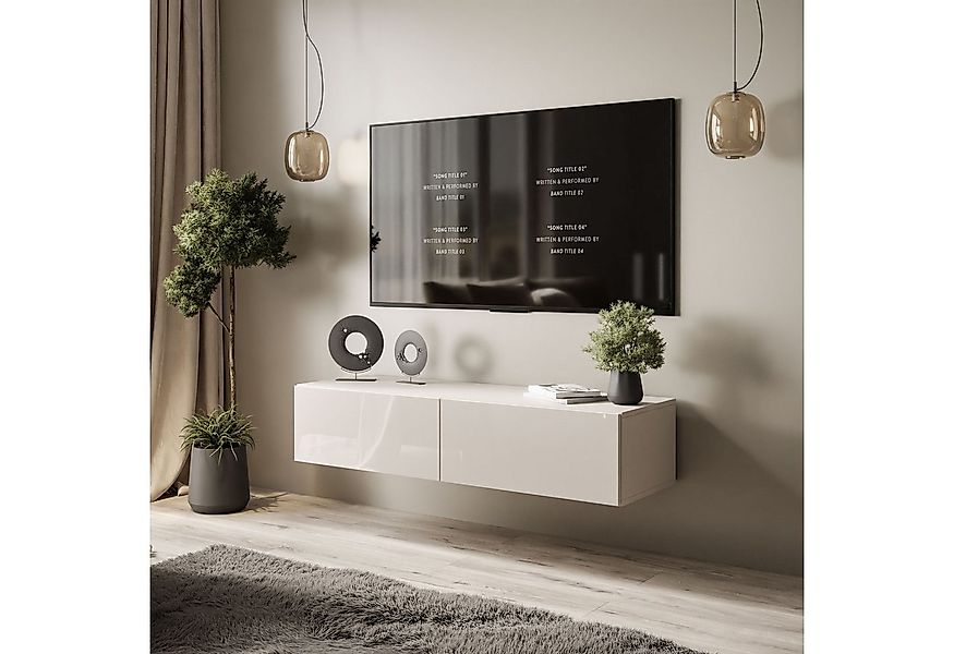 Lookway TV-Schrank CARMEN 125 cm Elegantes Hängendes TV-Lowboard in Hochgla günstig online kaufen