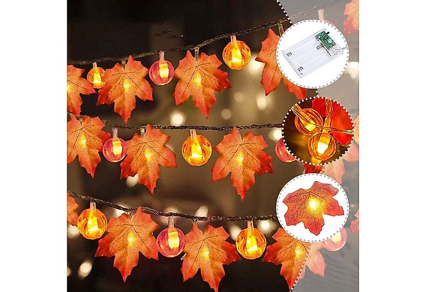 MUPOO LED-Lichterkette LED Nachtlicht Halloween Deko, 1.5/3/6m, 10/20/40LED günstig online kaufen