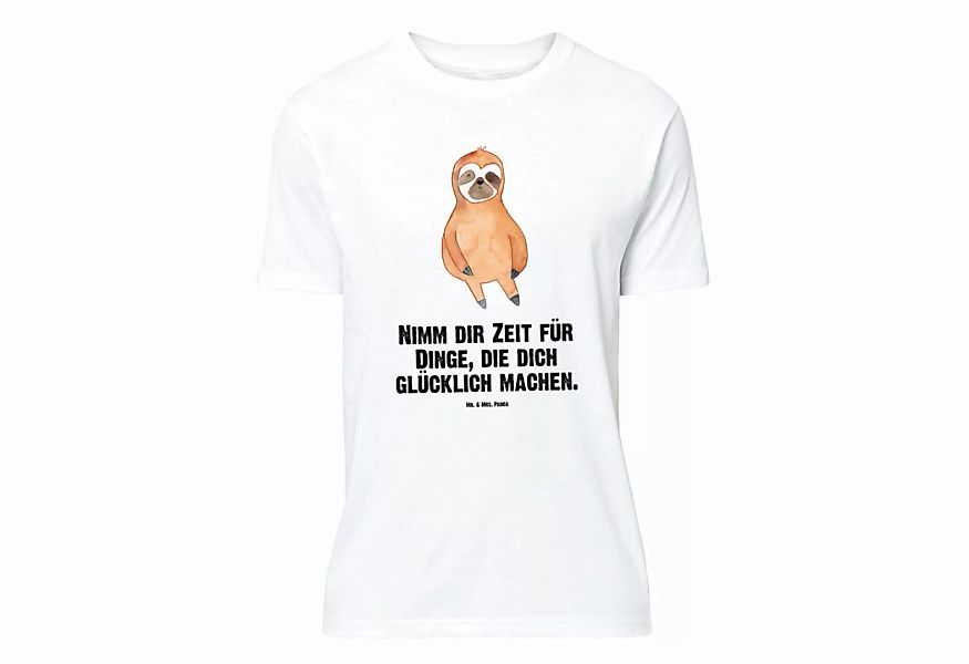 Mr. & Mrs. Panda T-Shirt Faultier Zufrieden - Weiß - Geschenk, relaxen, Fau günstig online kaufen