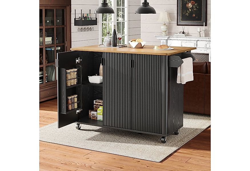 KLAM HOME Kücheninsel Kücheninsel, Speisewagen mit Holzmaserung, Buffet, 13 günstig online kaufen