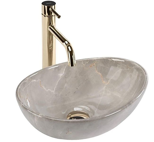 GTM Design Aufsatzwaschbecken Modern Waschbecken ohne Hahnloch Elegant Aufs günstig online kaufen