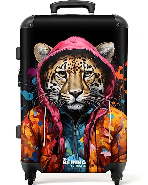NoBoringSuitcases.com© Hartschalen-Trolley Leopard mit buntem Fell günstig online kaufen