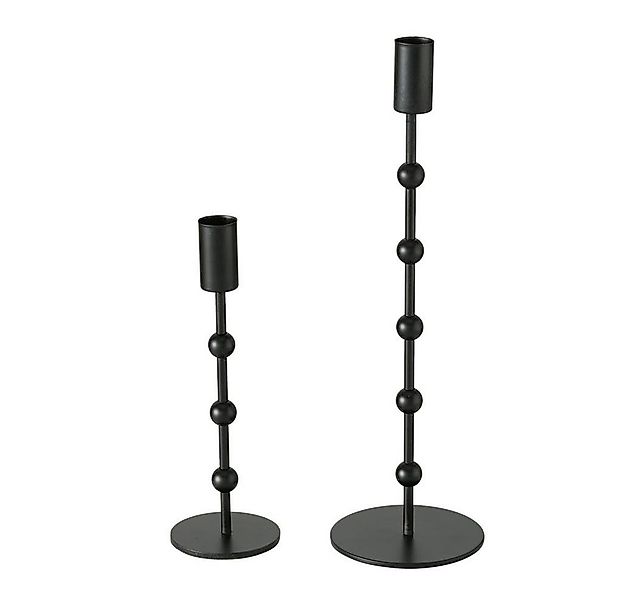 BOLTZE Kerzenleuchter Kimberly, 2er Set, aus Metall, Schwarz Matt günstig online kaufen