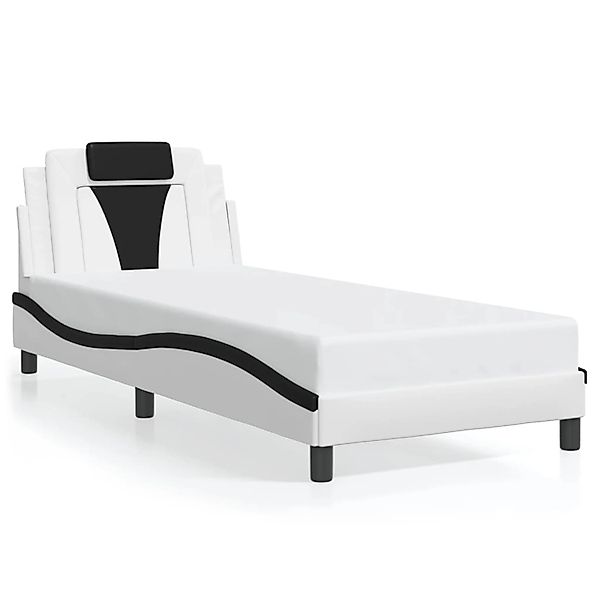 vidaXL Bettgestell Viana ohne Matratze Weiß und Schwarz 90x190 cm Kunstlede günstig online kaufen
