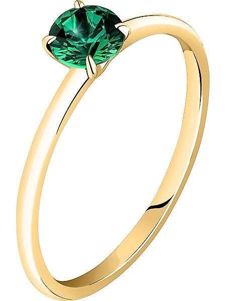 Live Diamond Diamantring, Smaragd (synthetisch), Lab günstig online kaufen