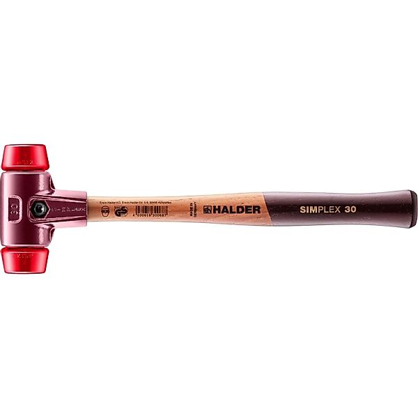 Halder Simplex Schonhammer Ø 30 mm Plastik Rot mit Tempergussgehäuse günstig online kaufen