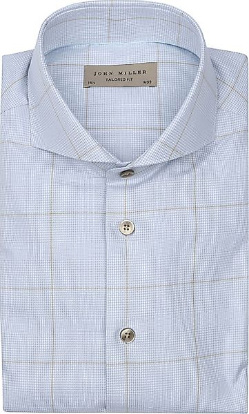 John Miller Hemd Check Hellblau - Größe 40 günstig online kaufen
