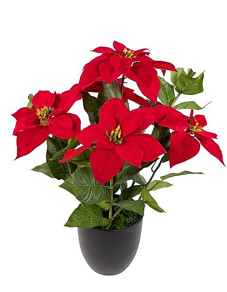 Kunstblume Großer Weihnachtsstern 56cm rot im Topf DP Kunstblumen künstlich günstig online kaufen