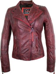 MDM Bikerjacke Damen Biker Lederjacke aus günstig online kaufen