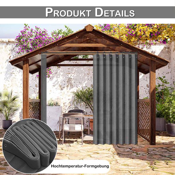 Rosnek Outdoorvorhang Außenvorhang Wasserdicht Ösen Haken, günstig online kaufen