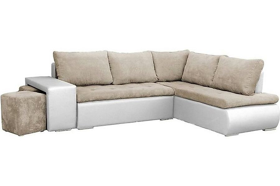 MOEBLO Ecksofa BELGRAD, Eckcouch mit Zwei Hocker Sofa Couch mit Ottomane L- günstig online kaufen