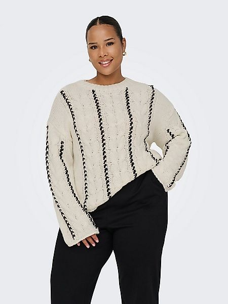ONLY CARMAKOMA Rundhalspullover CARTESSA CABEL STITCH LS O-NECK KNT günstig online kaufen