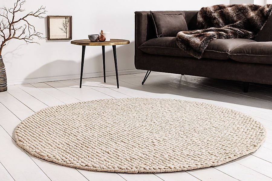 riess-ambiente Teppich WOOL 150cm beige, rund, Höhe: 15 mm, Wohnzimmer · Wo günstig online kaufen
