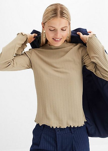 bonprix Langarmshirt schmale Passform, mit Trompetenärmeln, ohne Verschluss günstig online kaufen