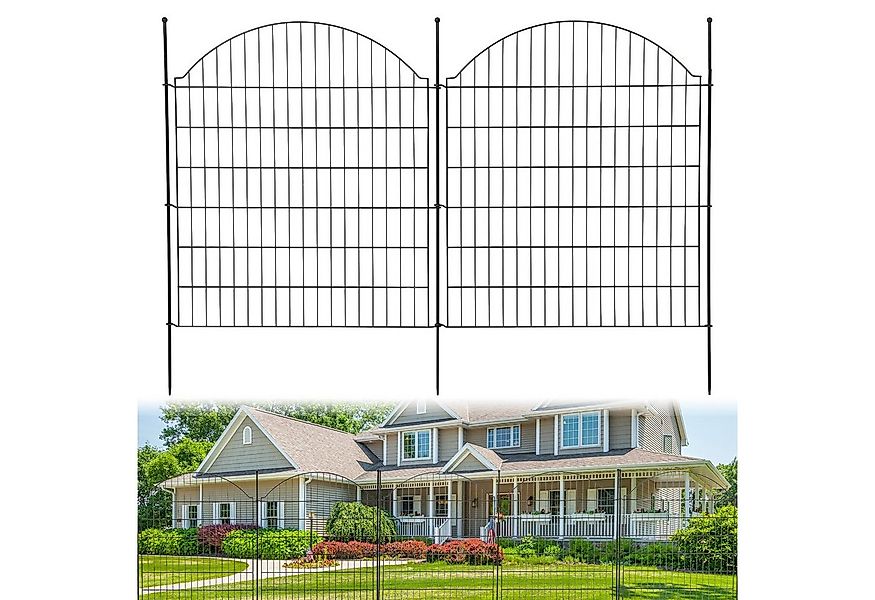 GarveeMore Metallzaun Garten Zaun,15Paneele No Dig Dekor Zaun für draußen,H günstig online kaufen