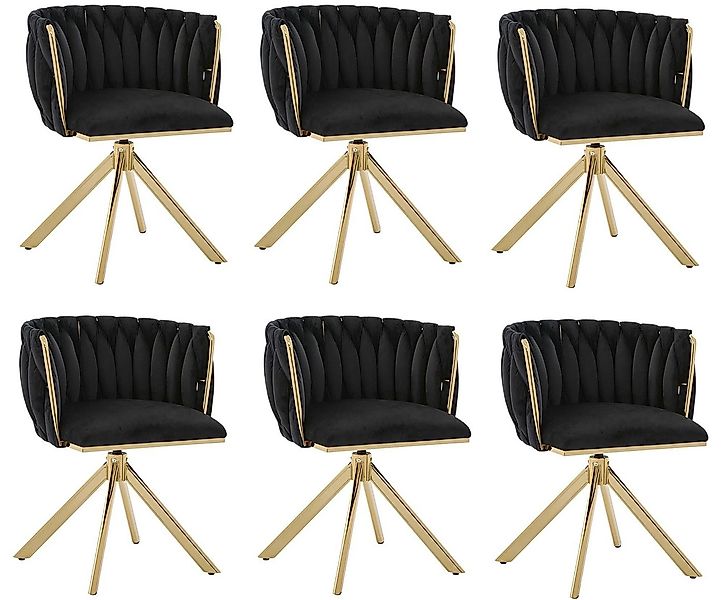 LVHOM Armlehnstuhl Set, 180° drehbar mit runden Rückenlehne, Wohnzimmerstuh günstig online kaufen