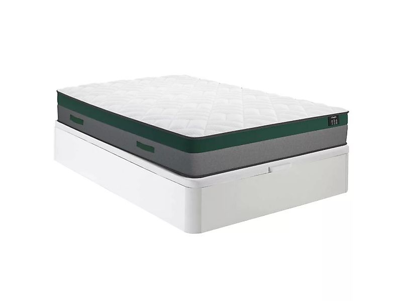 Komplett-Set - 140 x 190 cm - Bettkasten weiß + Taschenfederkernmatratze - günstig online kaufen