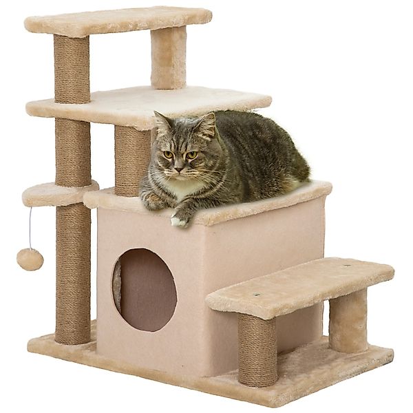 PawHut Haustiertreppe 3/4-Stufige mit Schlafhöhle günstig online kaufen