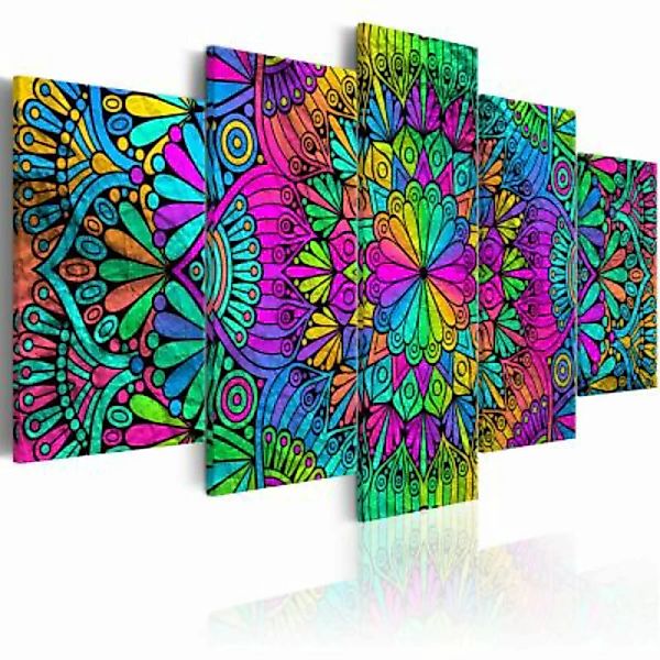 artgeist Wandbild Mandala: Peacock Feathers mehrfarbig Gr. 200 x 100 günstig online kaufen