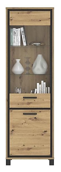 Vitrine TRONDHEIM von Forte Artisan Eiche / Schwarz Eiche günstig online kaufen
