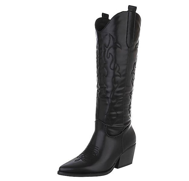 Ital-Design Elegante Damen-Stiefel mit hohem Schaft und bequemem Absatz Wes günstig online kaufen