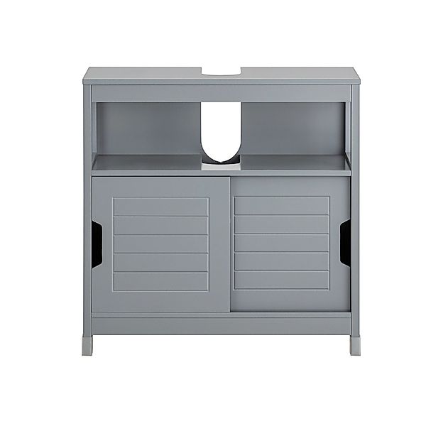 SoBuy Waschbeckenunterschrank Badschrank mit Fußpolster 60x60x30cm Grau FRG günstig online kaufen