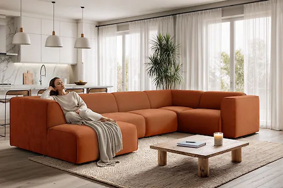 OTTO home Wohnlandschaft »Merid U-Form, B: 367 cm« jederzeit durch Module e günstig online kaufen
