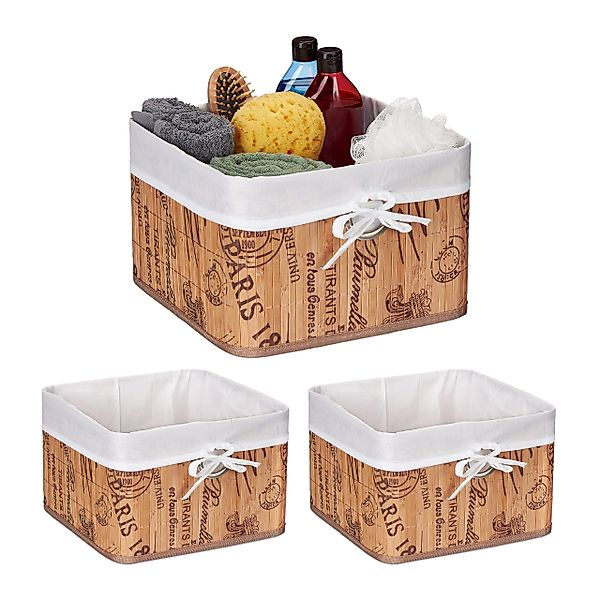relaxdays Regalkorb 3 x Aufbewahrungskorb in günstig online kaufen