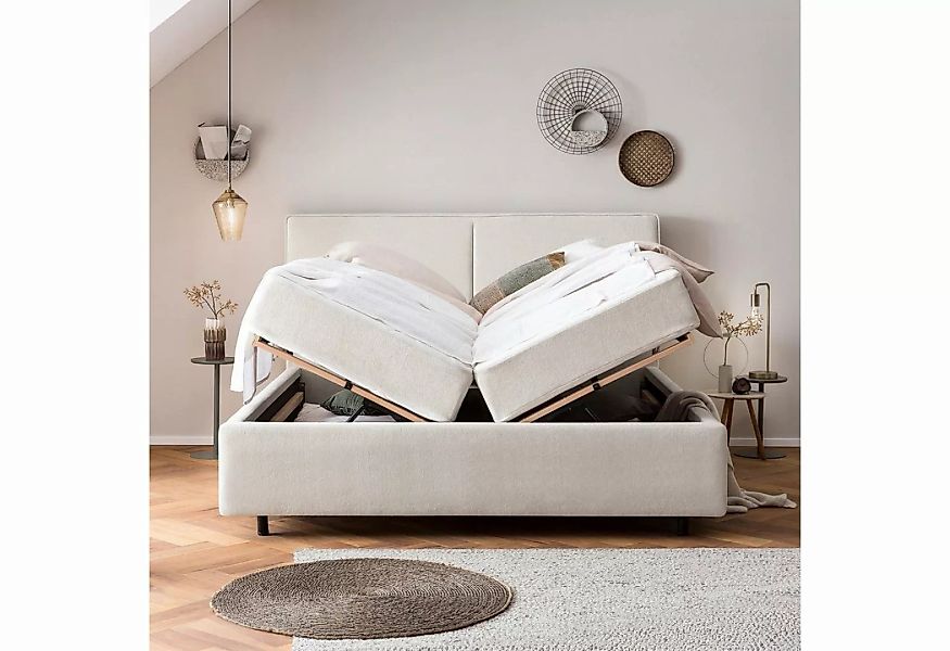 BettCo Stauraumbett Bari (in Altweiß Teddystoff, 180 x 200 cm), Bettkasten günstig online kaufen